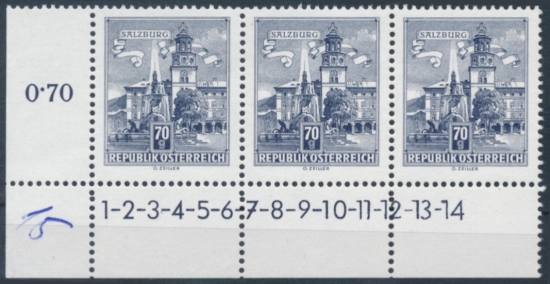 Briefmarke mit Symbolzahl(en)